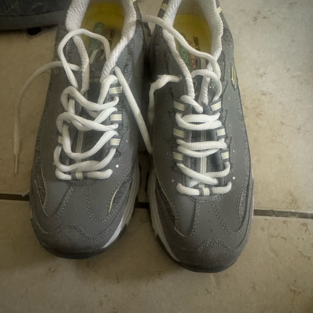 Skechers Women's Gray and White Sneakers